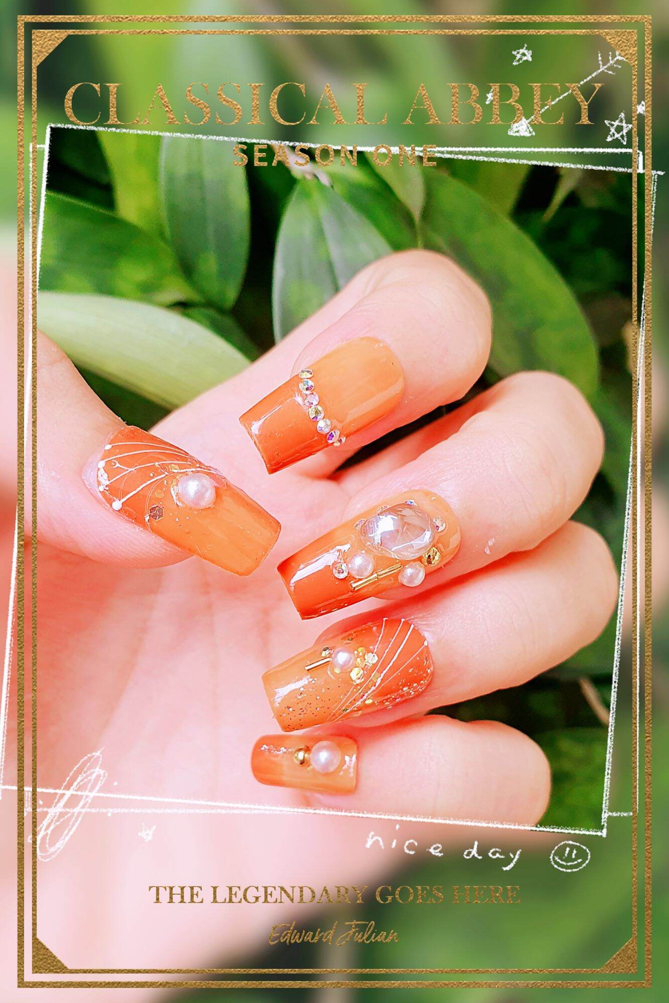 30 mẫu nail màu cam cháy đẹp HOT nhất hiện nay  Seoul Academy