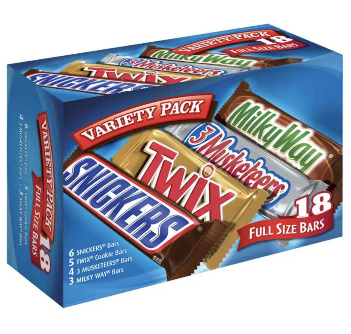 Snickers Twix Musketeers MilkyWay bánh kẹo Mỹ chocolate Mỹ