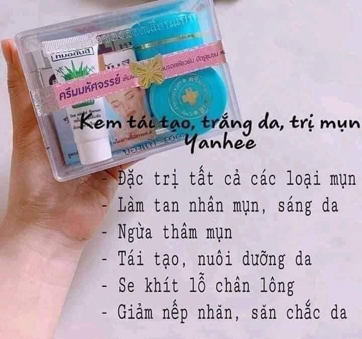 Bộ kem Yanhee giảm mụn, trắng da Màu xanh Xuất xứ Thái Lan