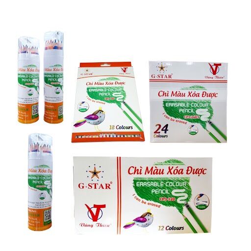 Bút chì màu xoá được 18 màu