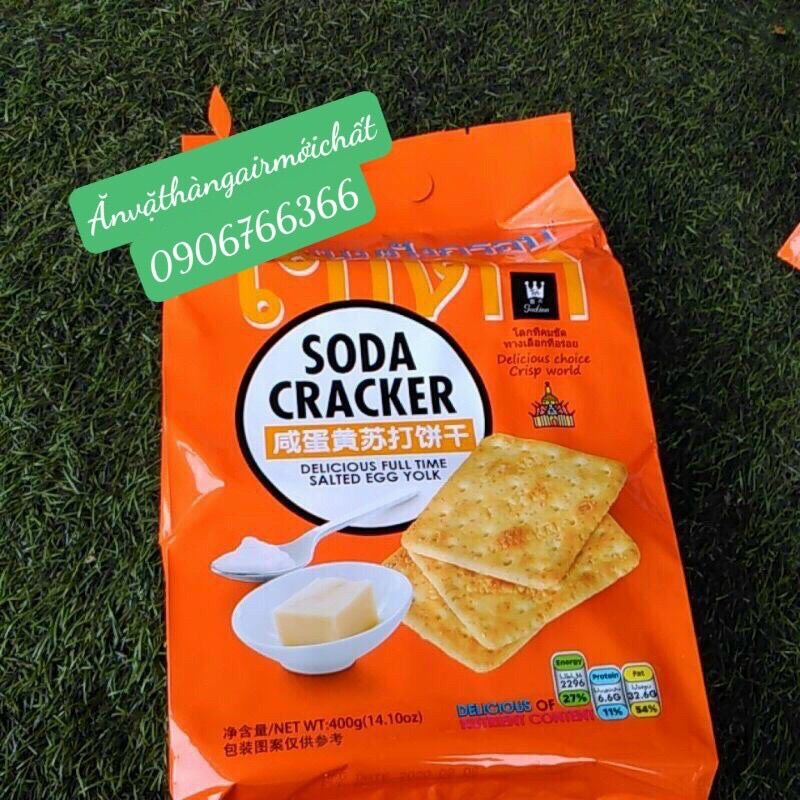 [Date Đẹp 12/2026]Bánh Soda Cracker Ăn Kiêng Thái Lan Gói 400 gram