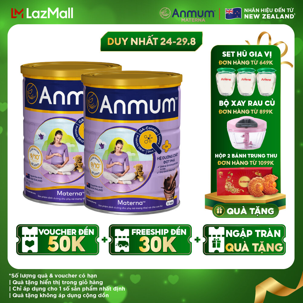 Combo 2 Sữa bột Anmum Materna hương Sô-cô-la 800g