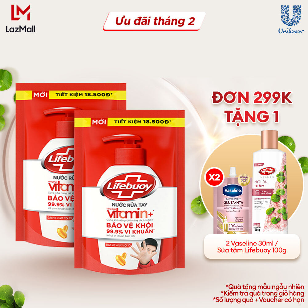 Combo 2 Nước rửa tay Lifebuoy 400G/450G Bảo vệ vượt trội 10 giúp sạch khuẩn và bảo vệ vượt trội khỏi