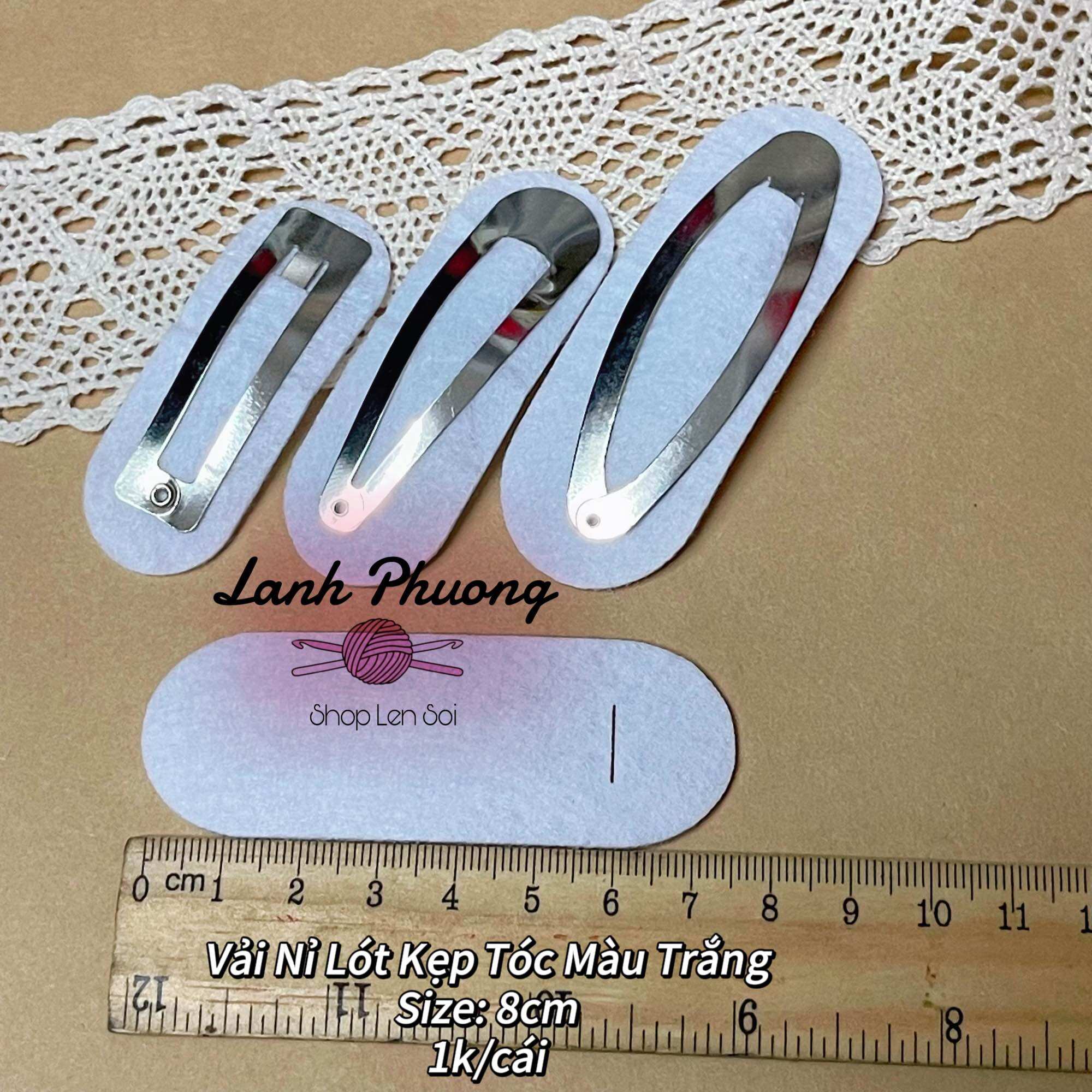 Phôi Vải Nỉ Kẹp Tóc (10 cái)