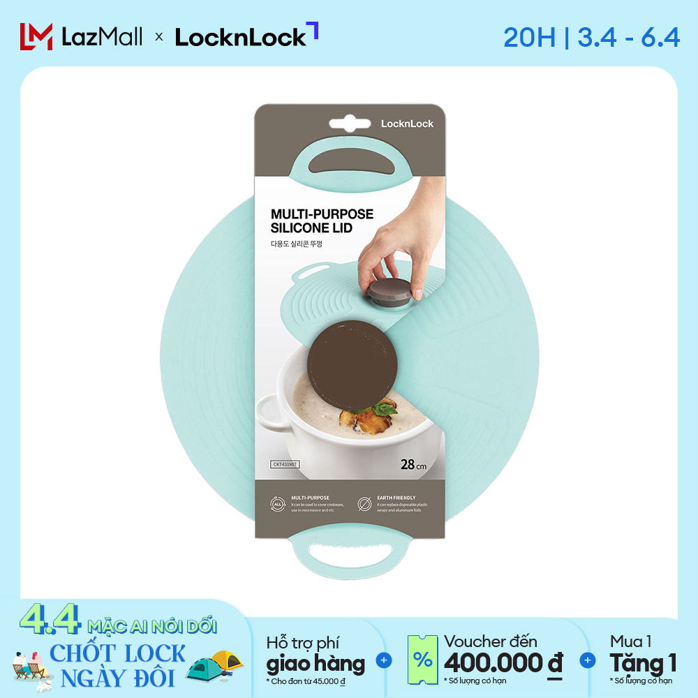 Nắp nồi bằng silicone Lock&Lock - Màu mint - CKT431MIT
