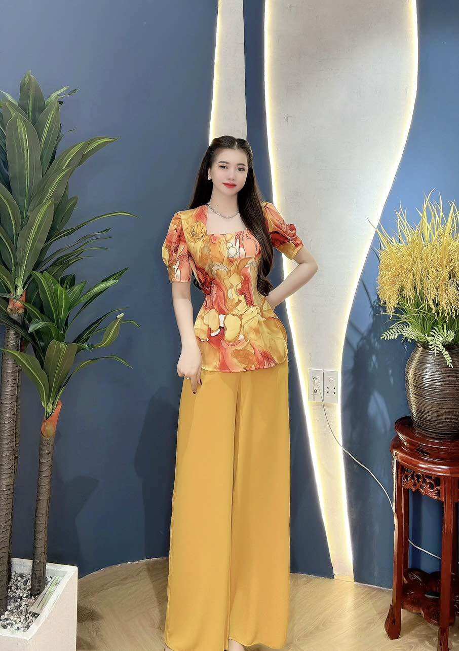 Bộ bà ba đi chùa lụa sang trọng thanh lịch