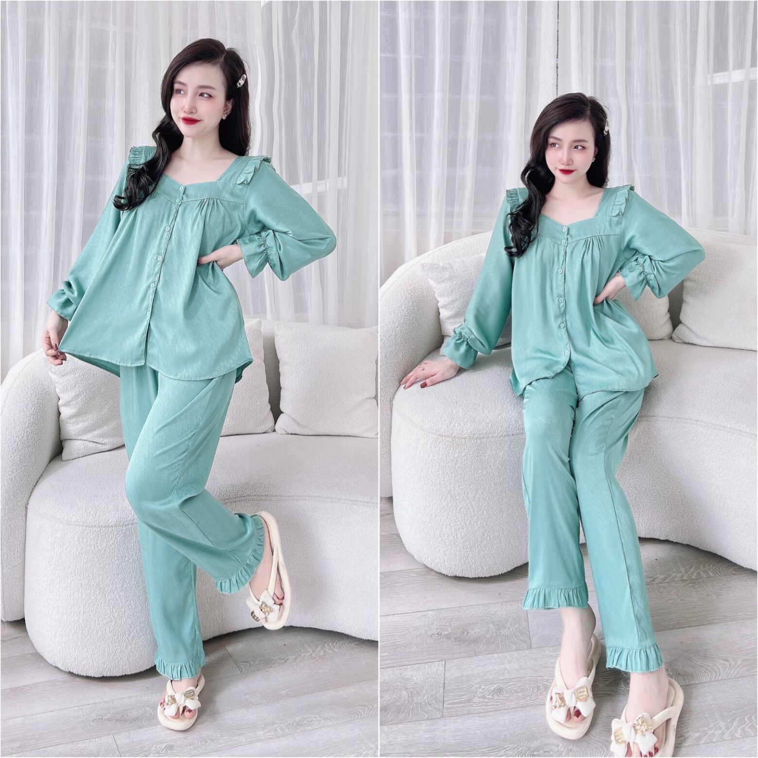 Đồ Bộ Bigsize Lụa Xước Ánh Kim - Sang Chảnh, Chất Rũ Mượt, Mát