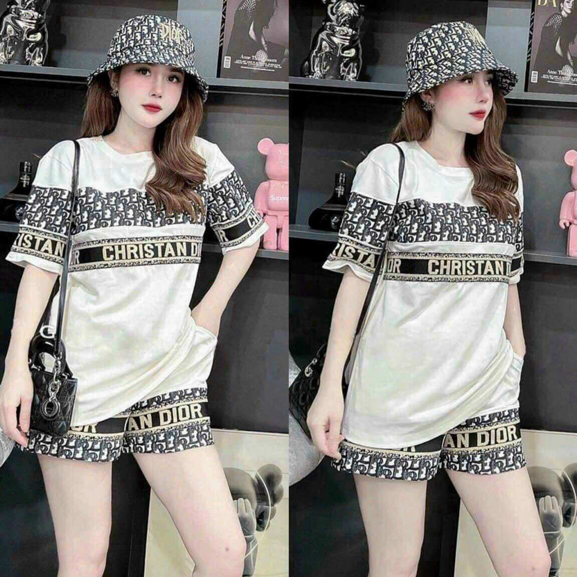 Bộ short cotton phối 3d cao cấp