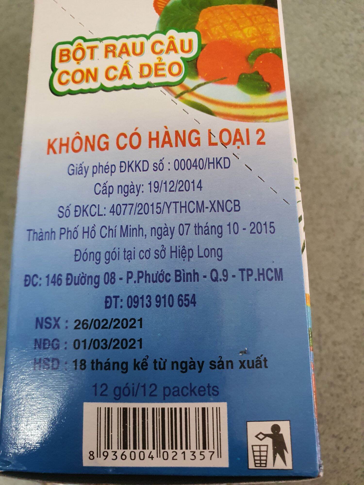 Bột Rau Con Cá Dẻo Hiệp Long (1 Hộp 12 Gói)
