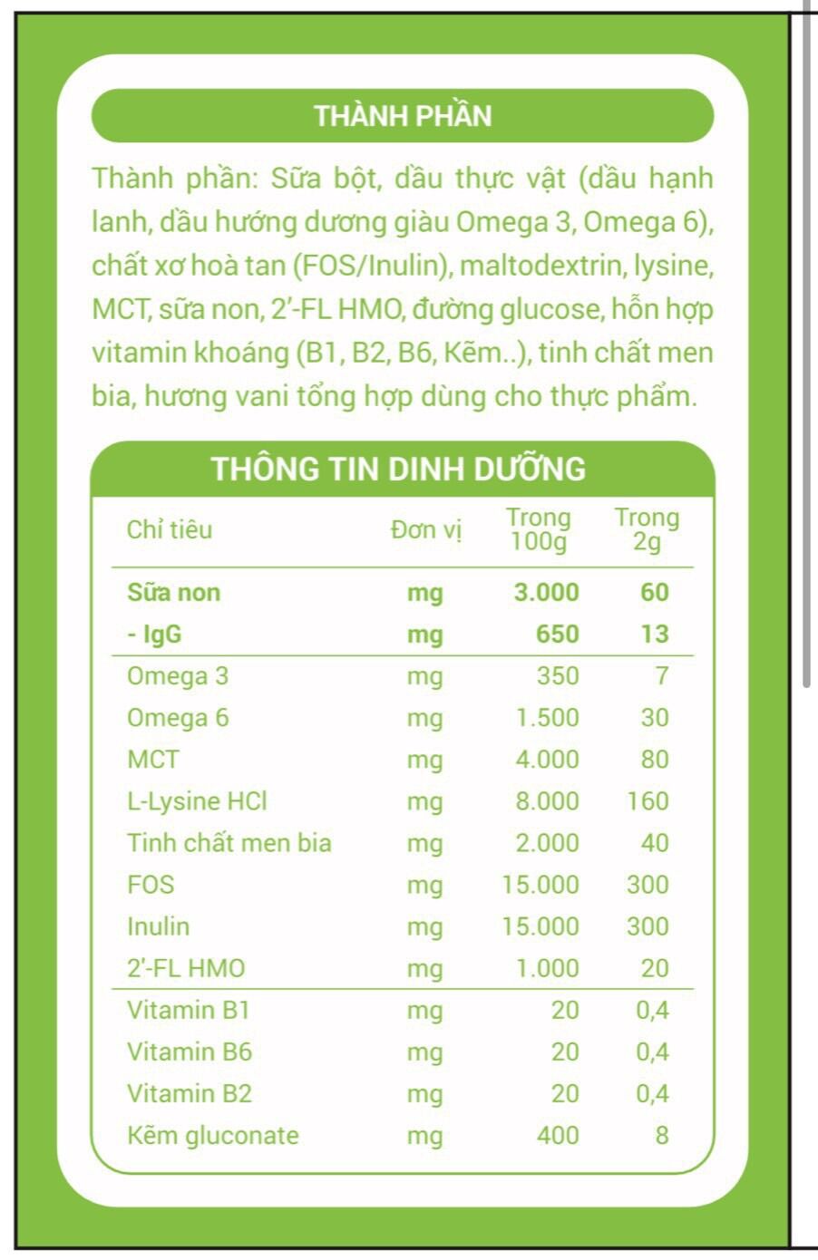 SỮA NON OPTICARE HỘP 30 GÓI - MỖI GÓI 2g