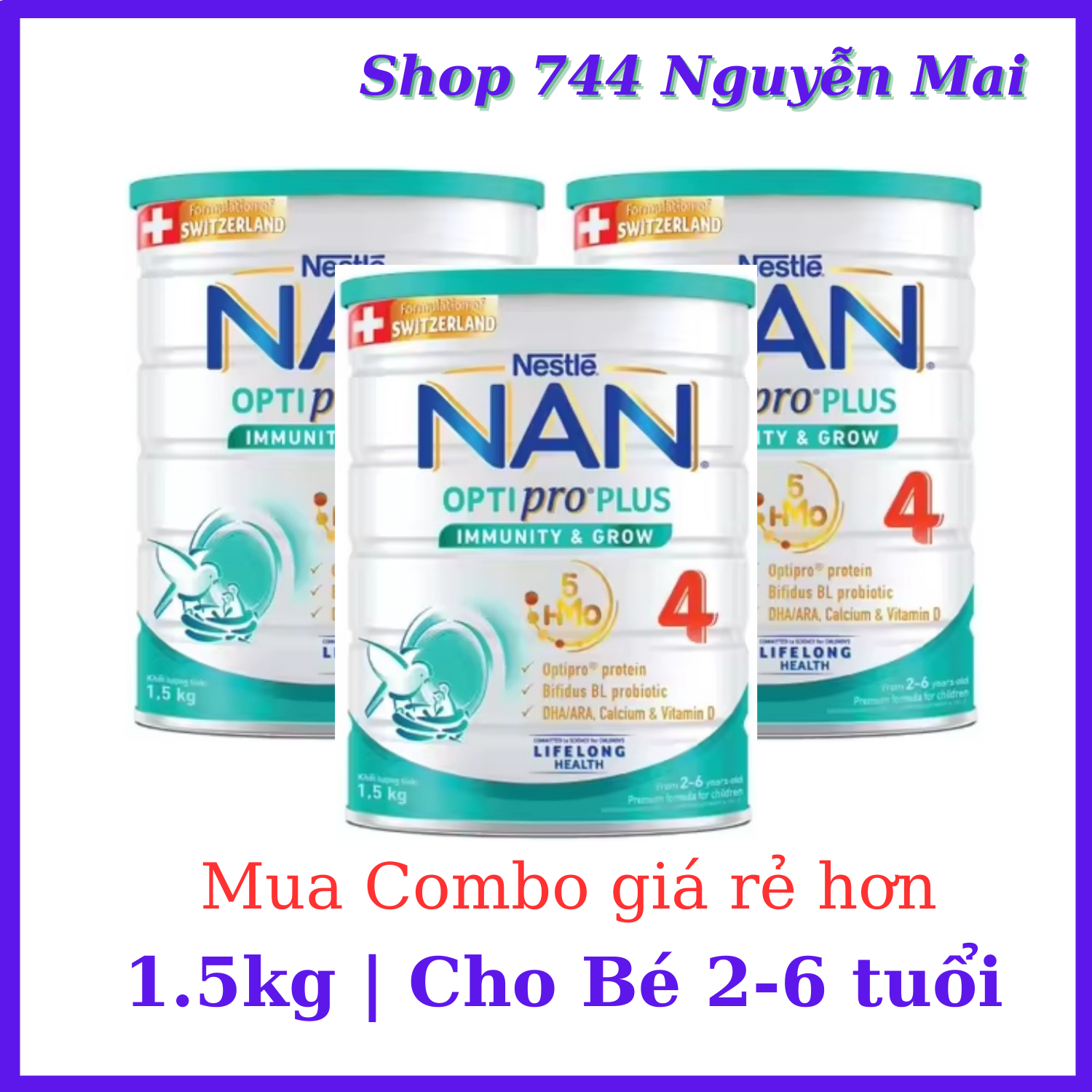 Mẫu Mới Nan 4 - Sữa Bột Nestle NAN Optipro PLUS 4 HM-O 1,5kg