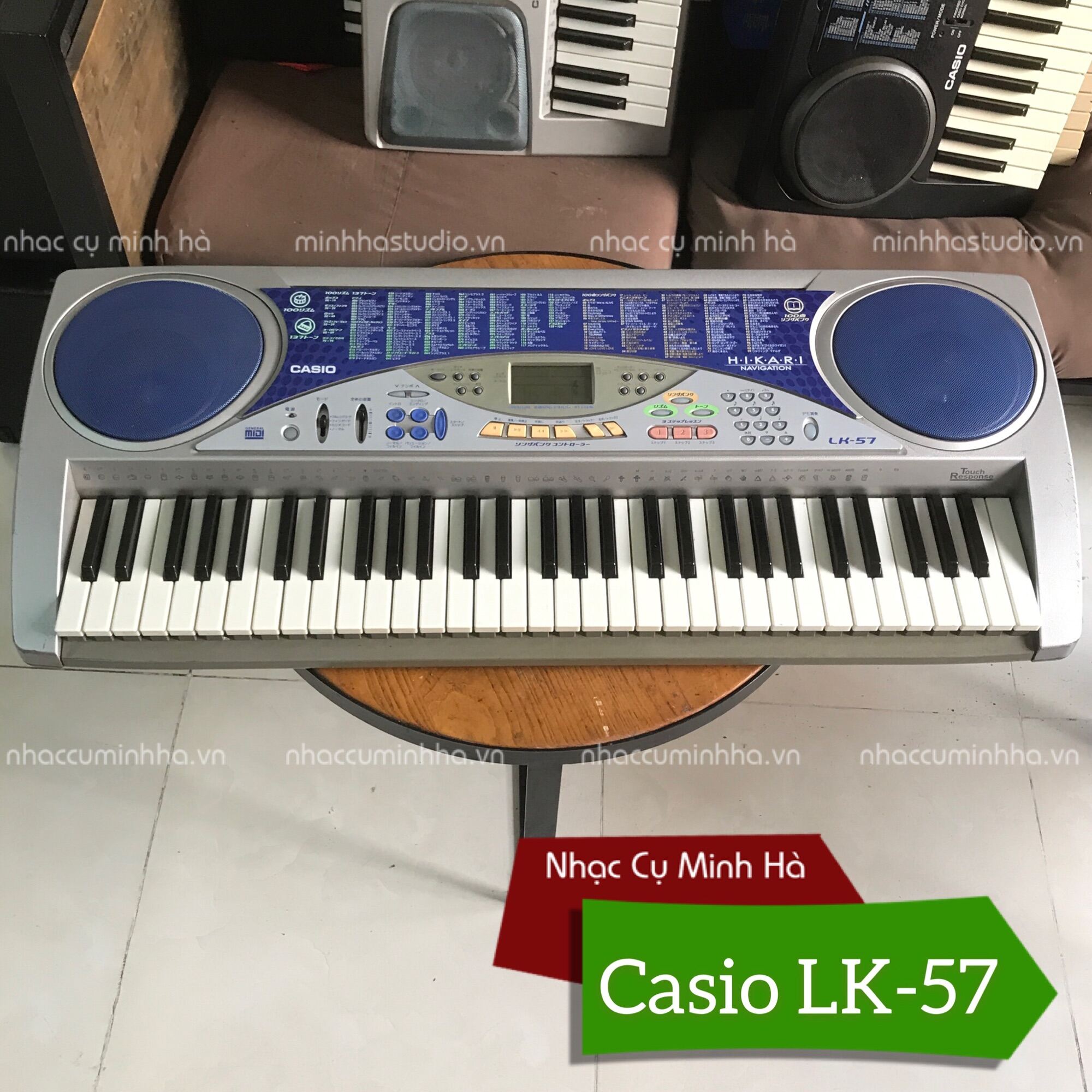 Đàn Organ Casio LK-57 cao cấp, 61 phím cảm ứng có đèn led, 137 tiếng, 110 điệu, 100 songbank
