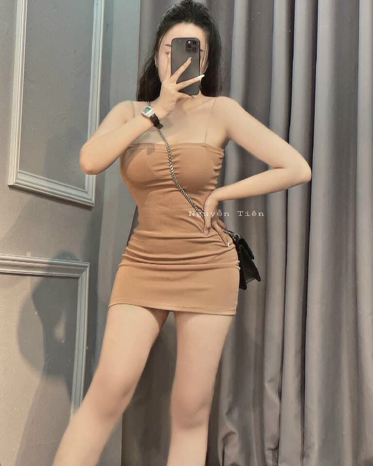 Đầm 2 Dây Bún Ôm Body