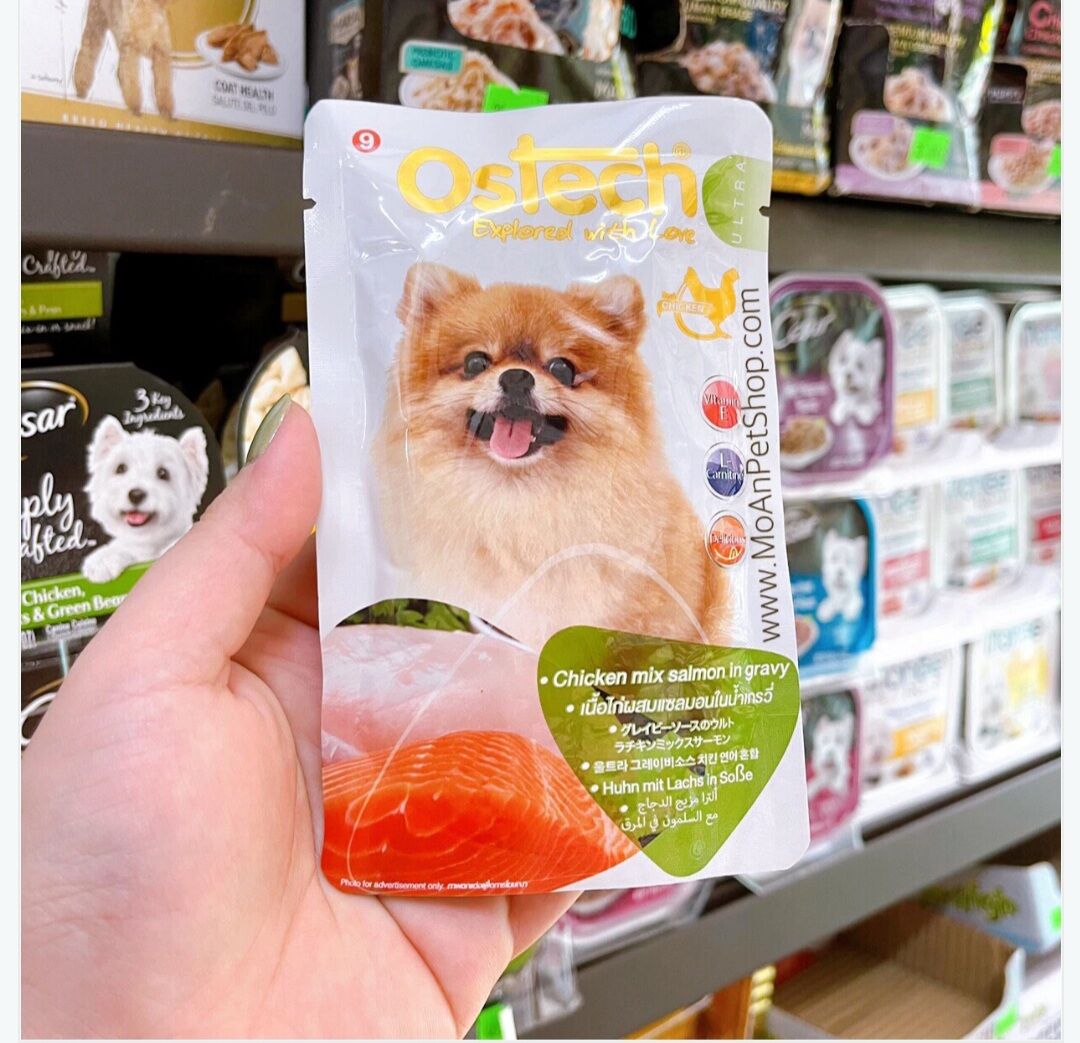 Pate Ostech Ultra Thái Lan Chicken mix Salmon in Gravy 70g