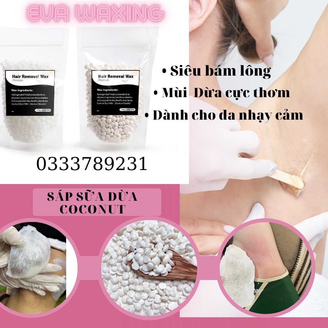 Hạt sáp wax lông sữa dừa cực thơm, siêu bám lông, siêu thơm