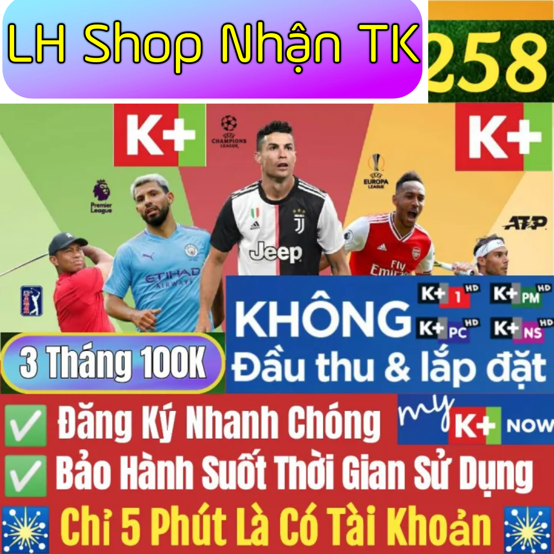 Tài khoản my K+ 3 tháng xem bóng đá