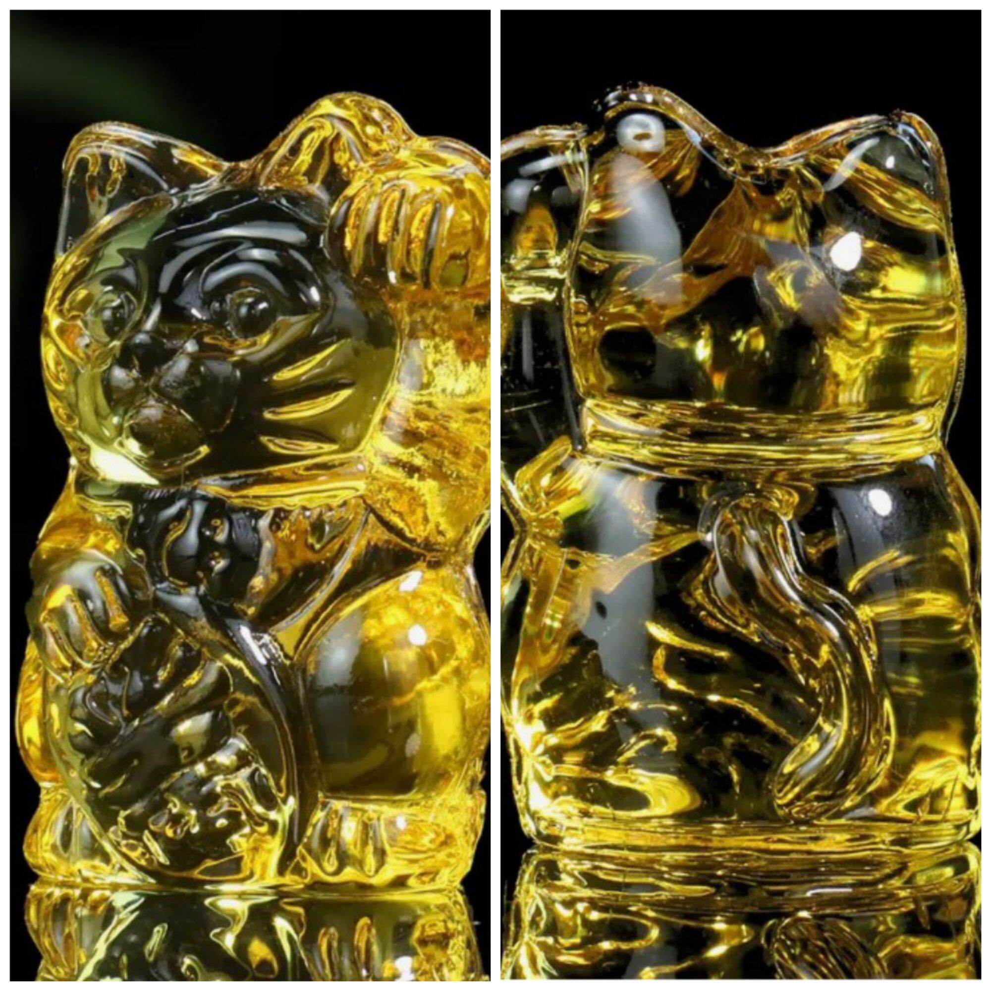 Crystal Lucky Cat ( Mèo Thần Tài CiTrine vàng 7cm)
