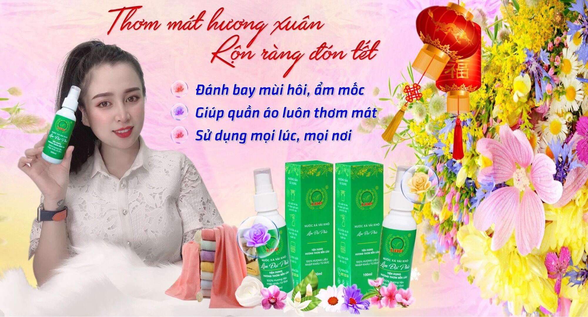 5 CHAI NƯỚC XẢ VẢI KHÔ ( màu xanh ) - Lâm Đại Phúc
