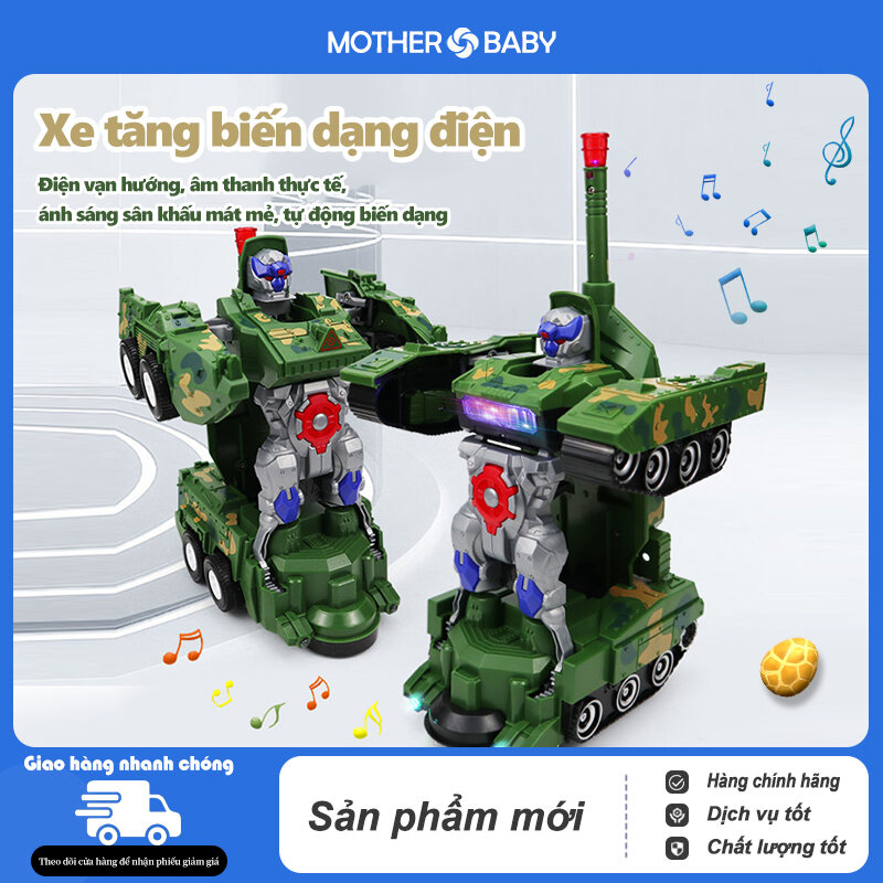 Xe tăng robot biến hình tự động có đèn và nhạc, đồ chơi bé trai, đồ chơi trẻ em, đồ chơi robot, đồ chơi robot biến hình