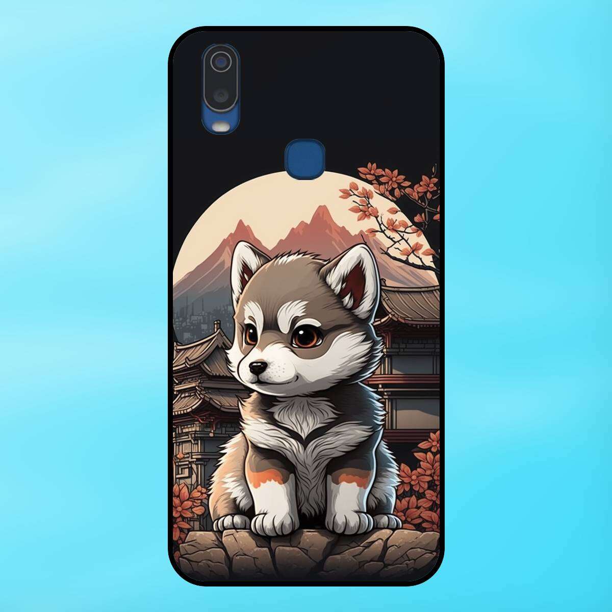 Ốp lưng điện thoại Vivo Y11 viền đen Chó Husky Dễ Thương