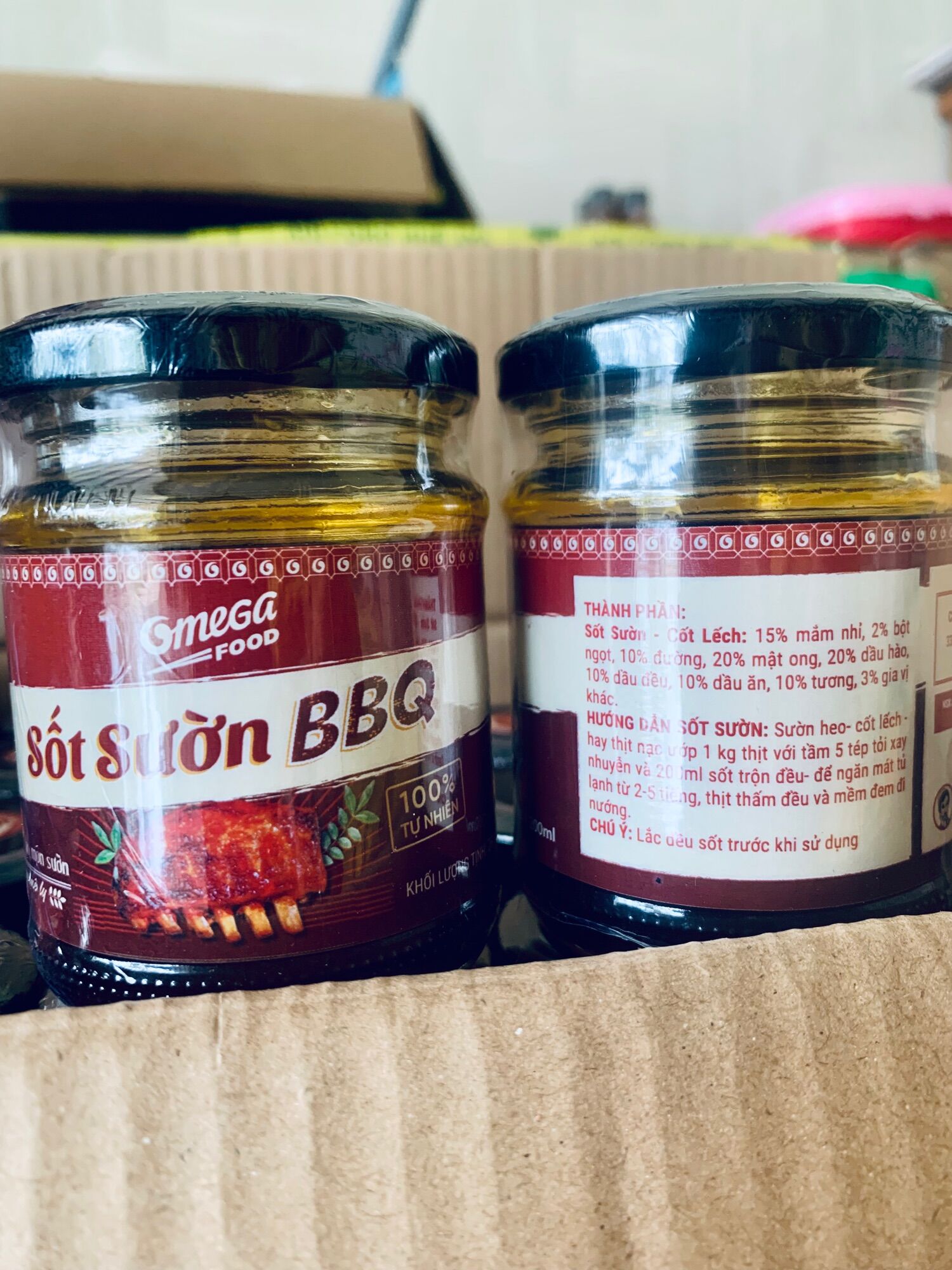 SỐT ƯỚP THỊT NƯỚNG SƯỜN NƯỚNG BBQ OMEGA FOOD HỦ 200ml
