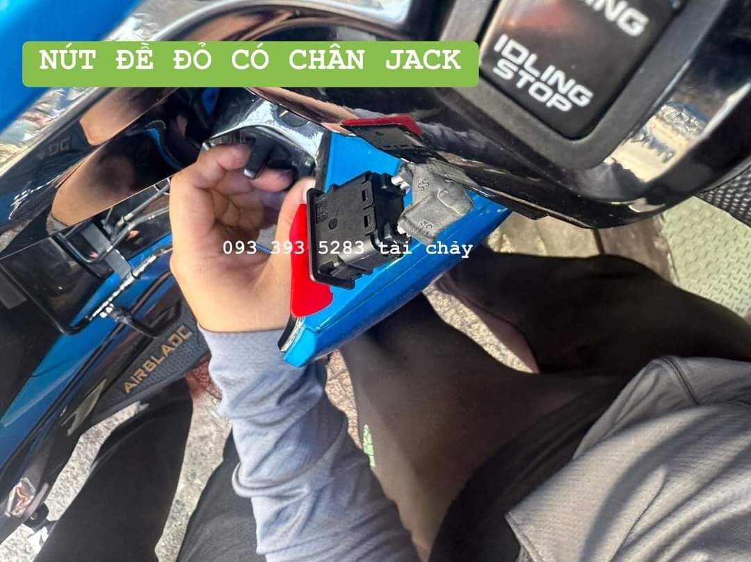[ 1 NÚT ] NÚT ĐỀ ĐỎ CÓ CHÂN JACK GẮN VISION / AB