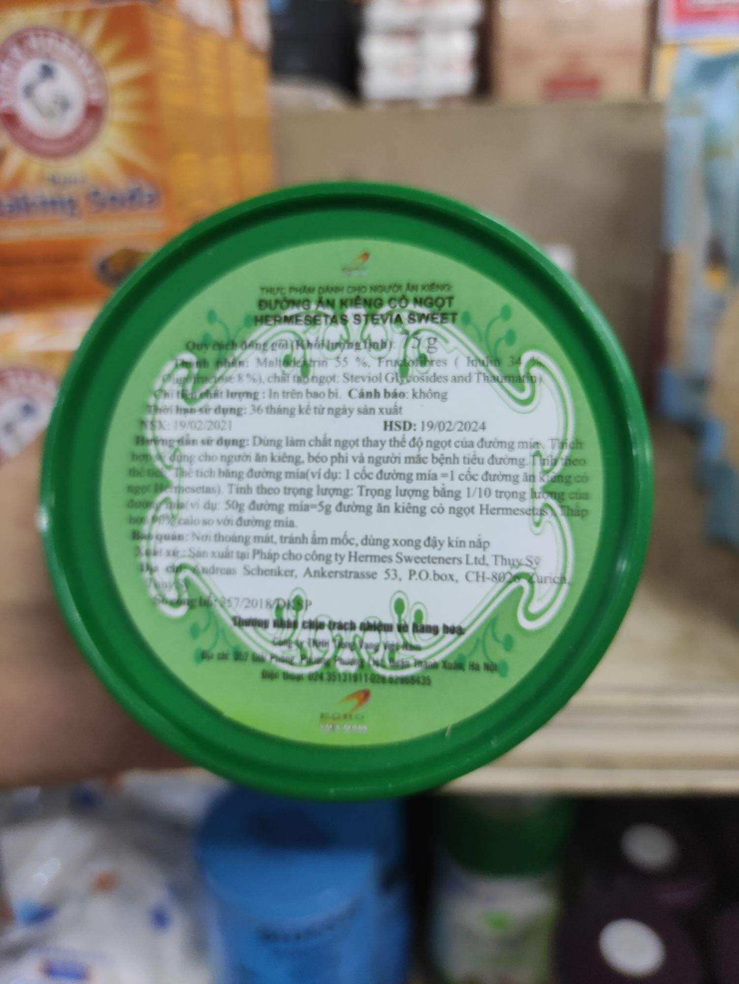 Đường Ăn Kiêng lọ 90 gram hiệu Hermestas