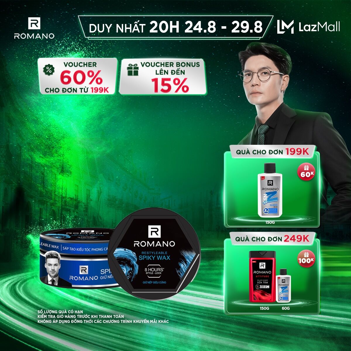 Sáp Tạo Kiểu Tóc Siêu Cứng Romano Spiky 68g