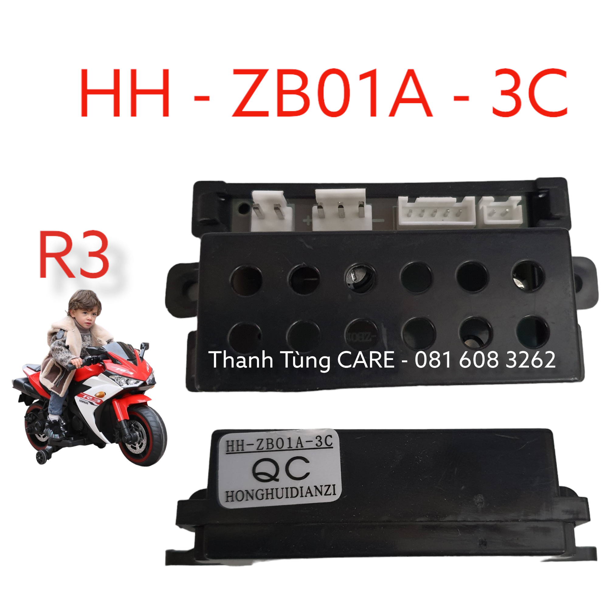 Bo mạch xe máy điện trẻ em r3 | bo mạch điều tốc hh zb01a 3c | hh zb01a 1 chính hãng honghui cho máy điện r3