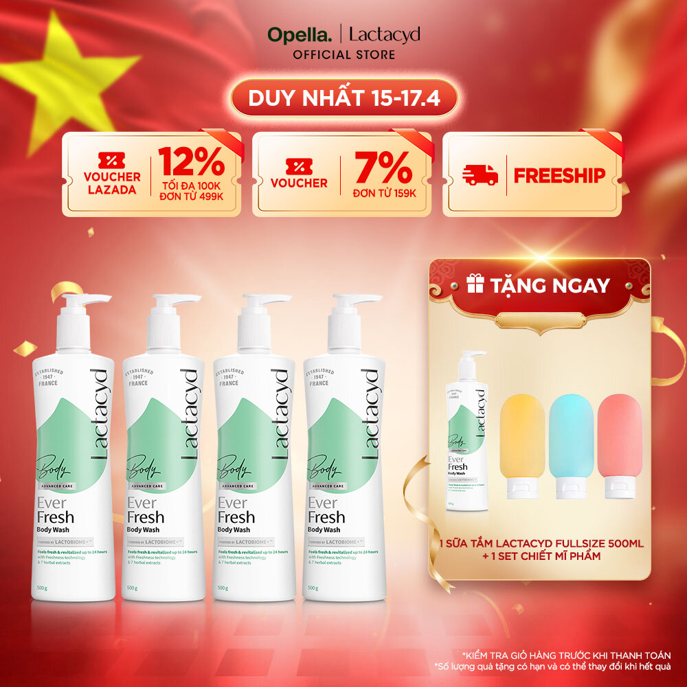 Bộ 4 Sữa tắm Lactacyd Ever Fresh mang lại làn da thơm mát và tràn đầy sức sống đến 24 giờ