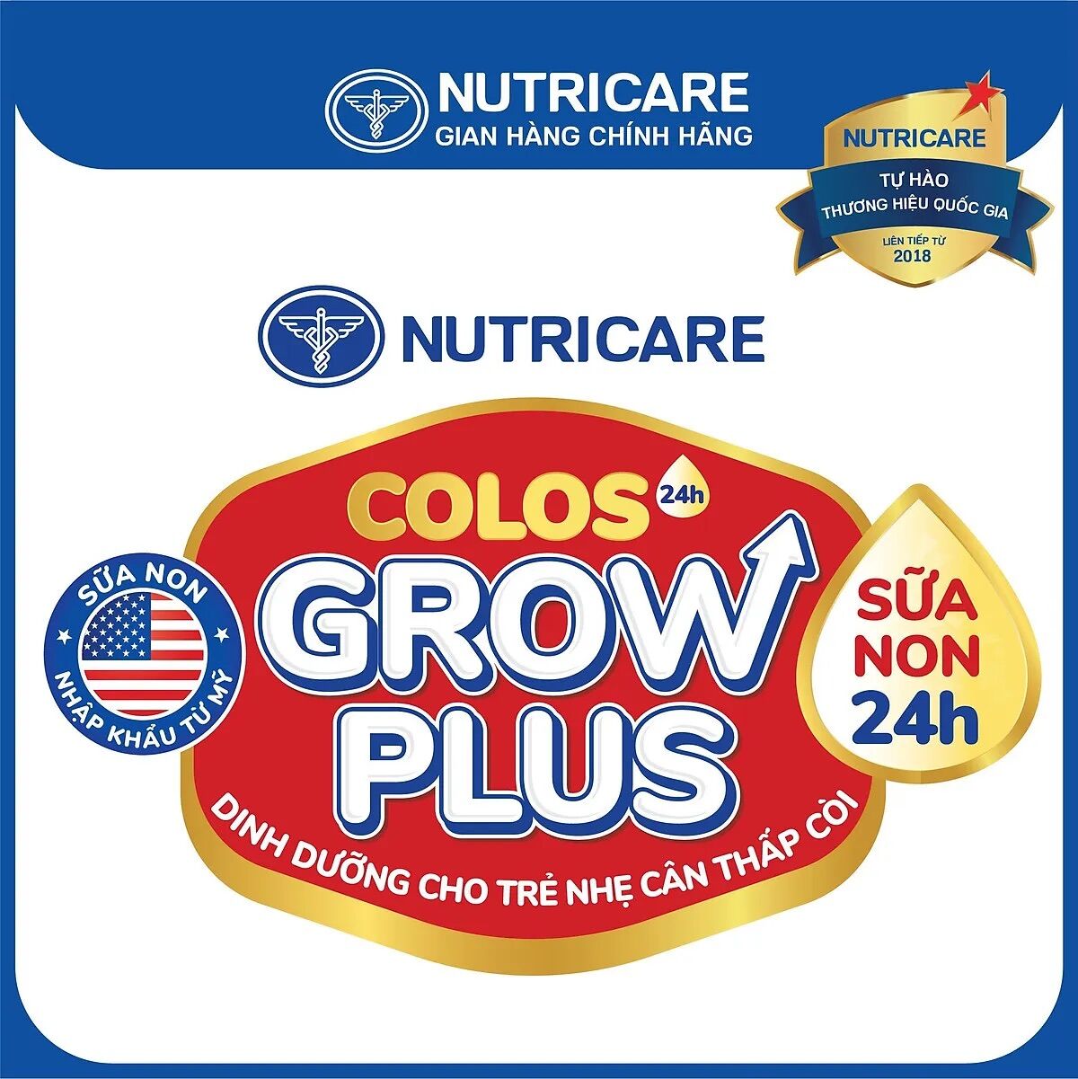 Sữa bột Nutricare Colos growplus 0+ 1+ 2+ 800g