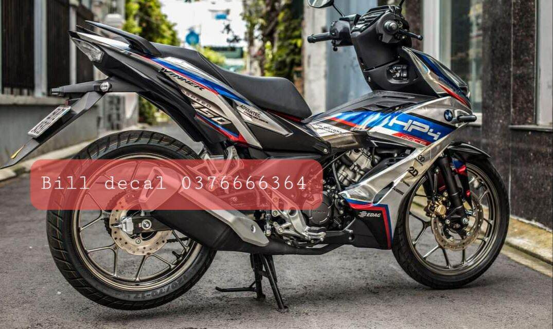 Tem rời winner x HP4 đen bạc phối xanh | tem xe chất lượng | mẫu mã đa dạng