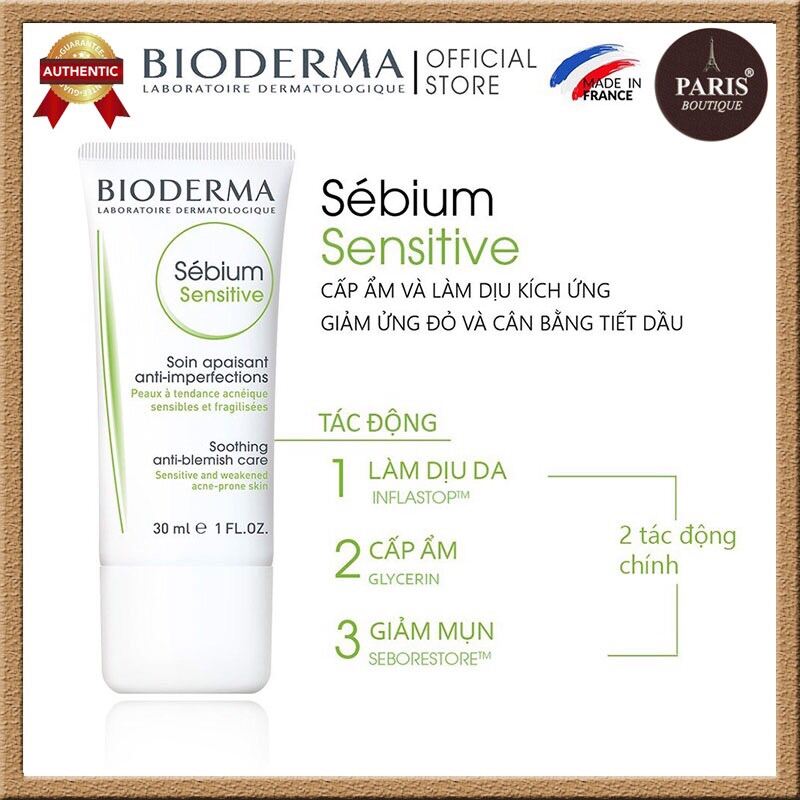 [Hàng Chính Hãng]Kem Dưỡng Bioderma Sebium Sensitive - 30 Ml