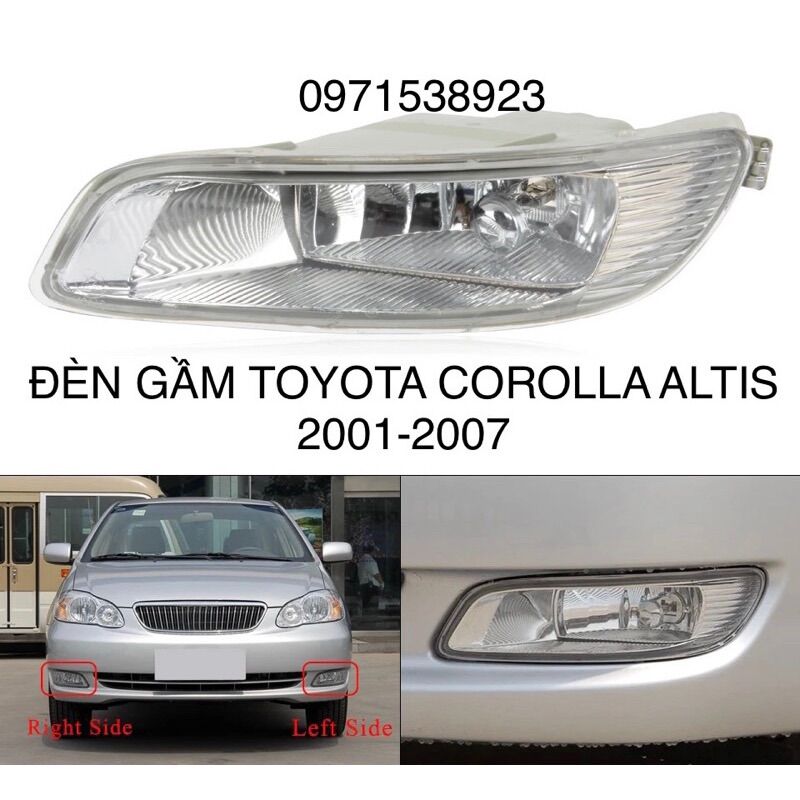 Bộ 2 đèn gầm toyota corolla altis 2001-2007 zace 2003-2006