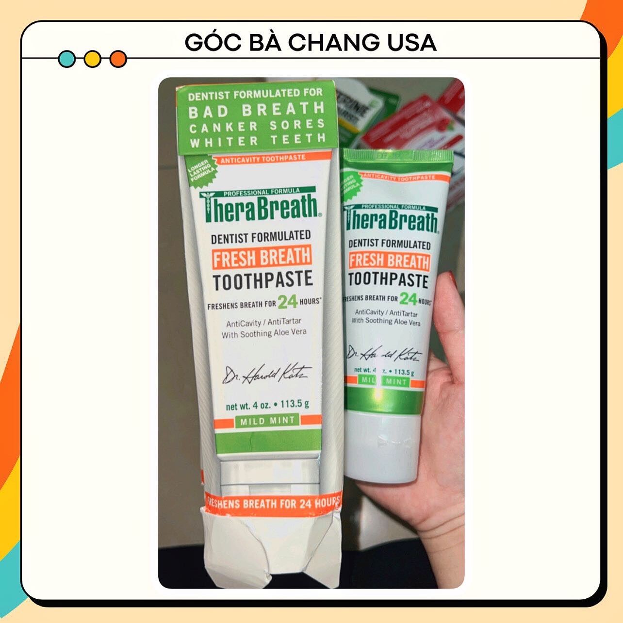 Kem đánh răng ngăn ngừa hôi miệng 24H TheraBreath