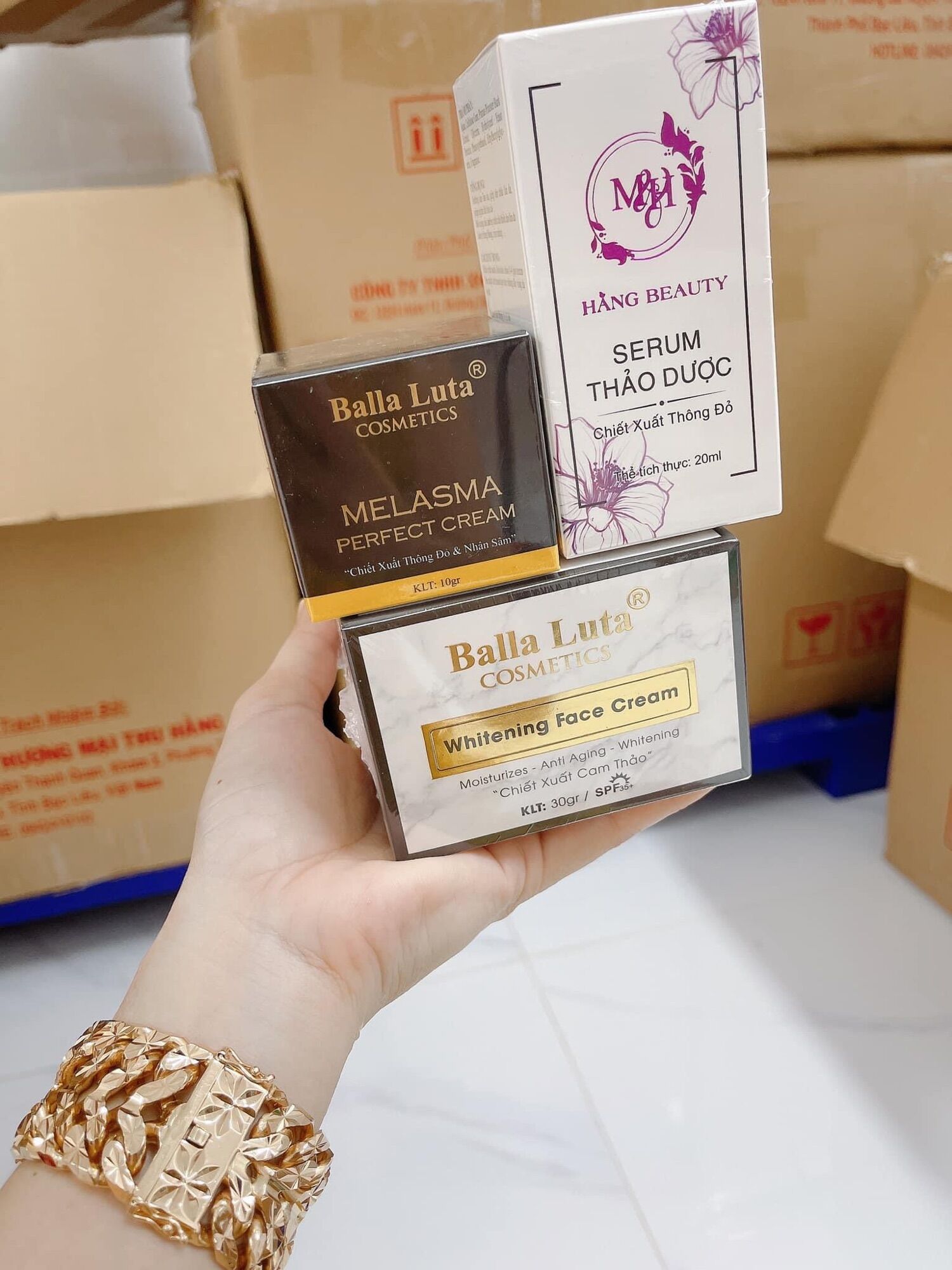 Combo 3 sp cao nám balla luta 10gr + face nâng cơ + serum thảo dược