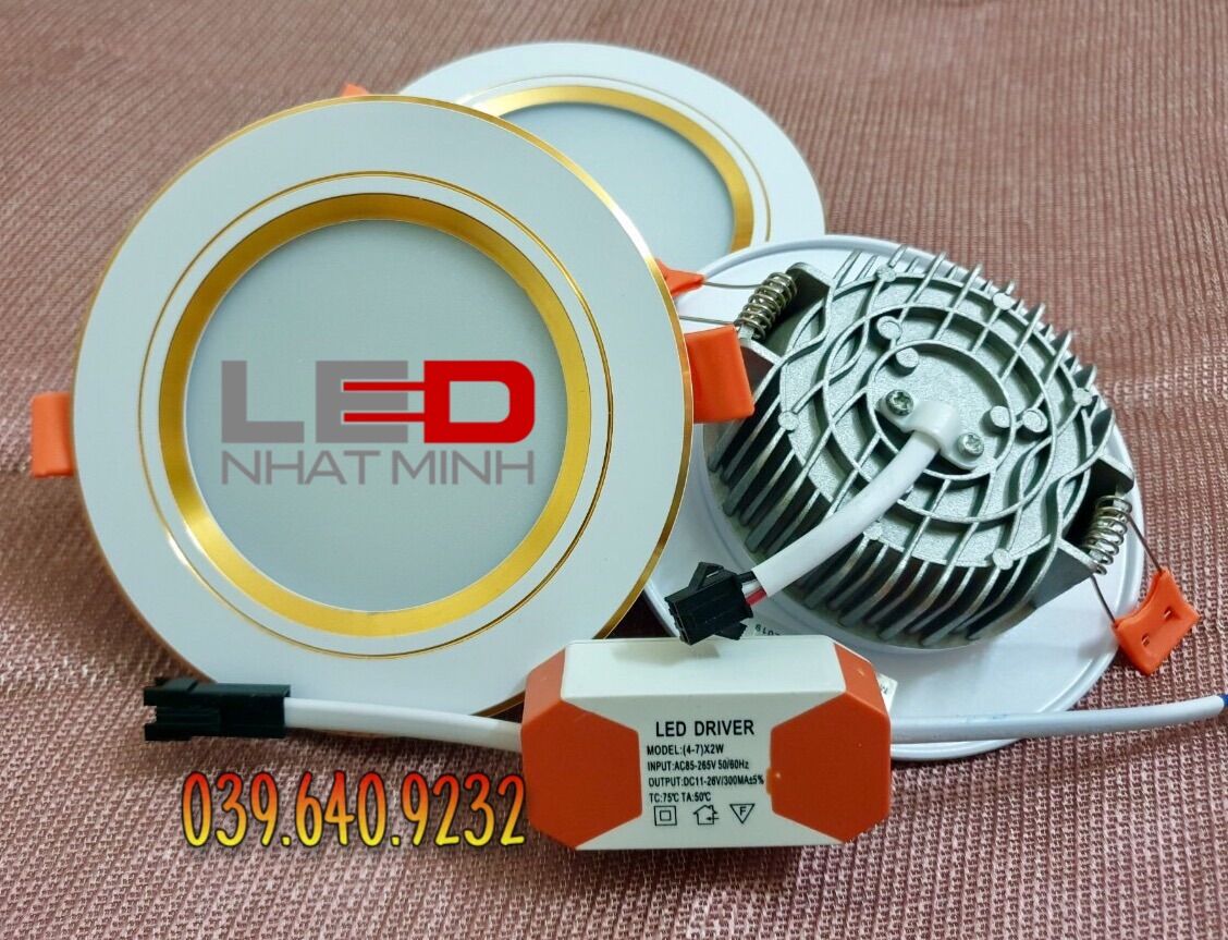 Đèn âm trần 7W - 3 chế độ màu - Phi 90 - Bảo hành 2 năm- đèn downlight 7w