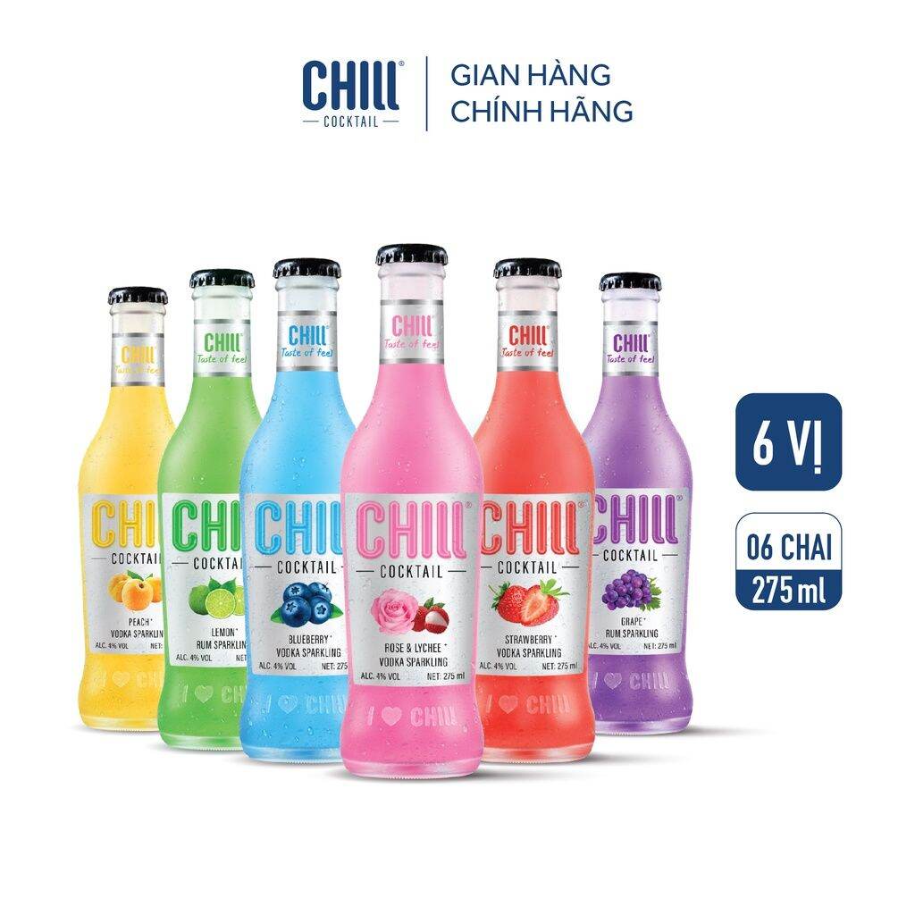 [HCM] Thùng 6 Lon Chill Cocktail Mix Vị 330ml/Lon - PARO