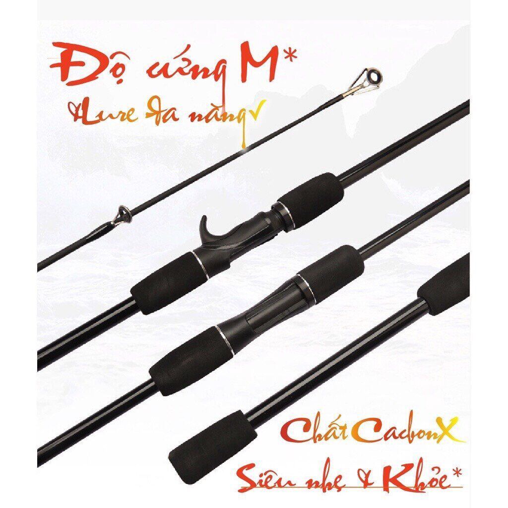 Combo cần câu lure sói đen máy ngang và phụ kiện