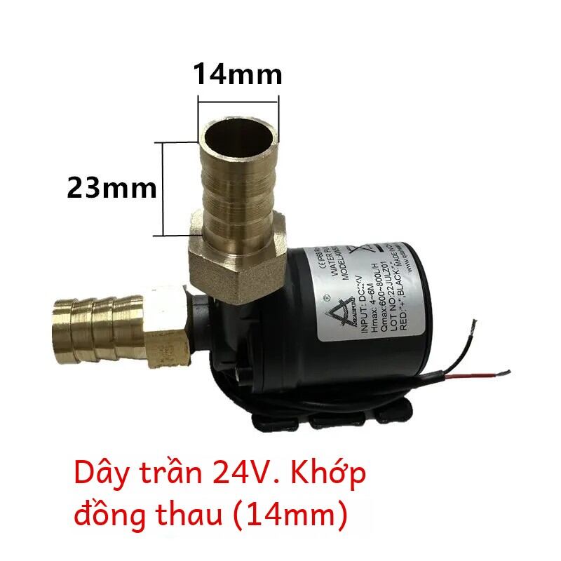Dc12v 24v máy bơm nước nâng 5m 800l/h năng lượng mặt trời động cơ không chổi than lưu thông nước trục gốm chìm cho bể cá cực êm