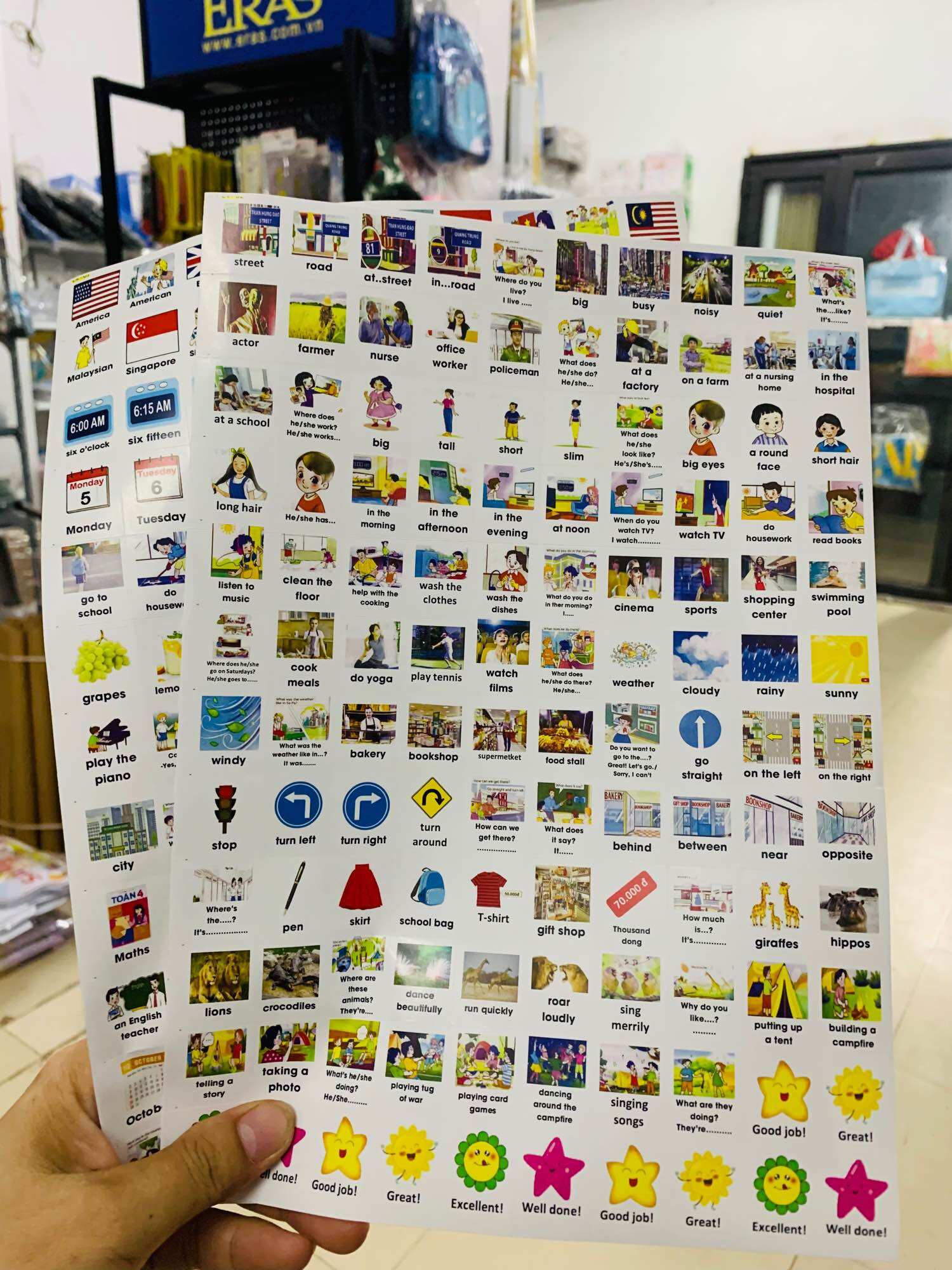 Sticker từ vựng tiếng anh lớp 4 mới nhất 2023