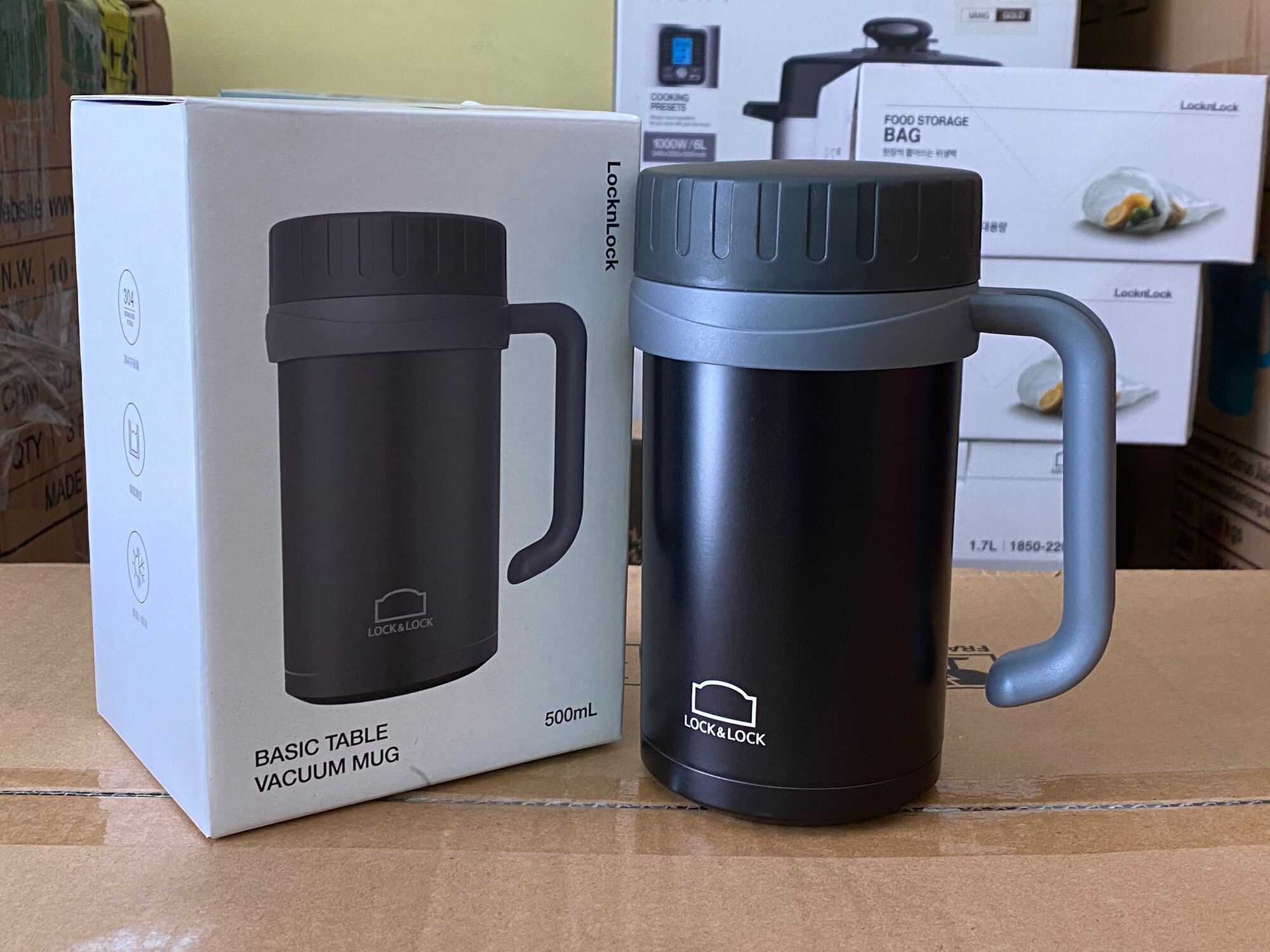 [HCM]Ca giữ nhiệt 500ml LOCK&LOCK BASIC TABLE VACUUM MUG - LHC9002