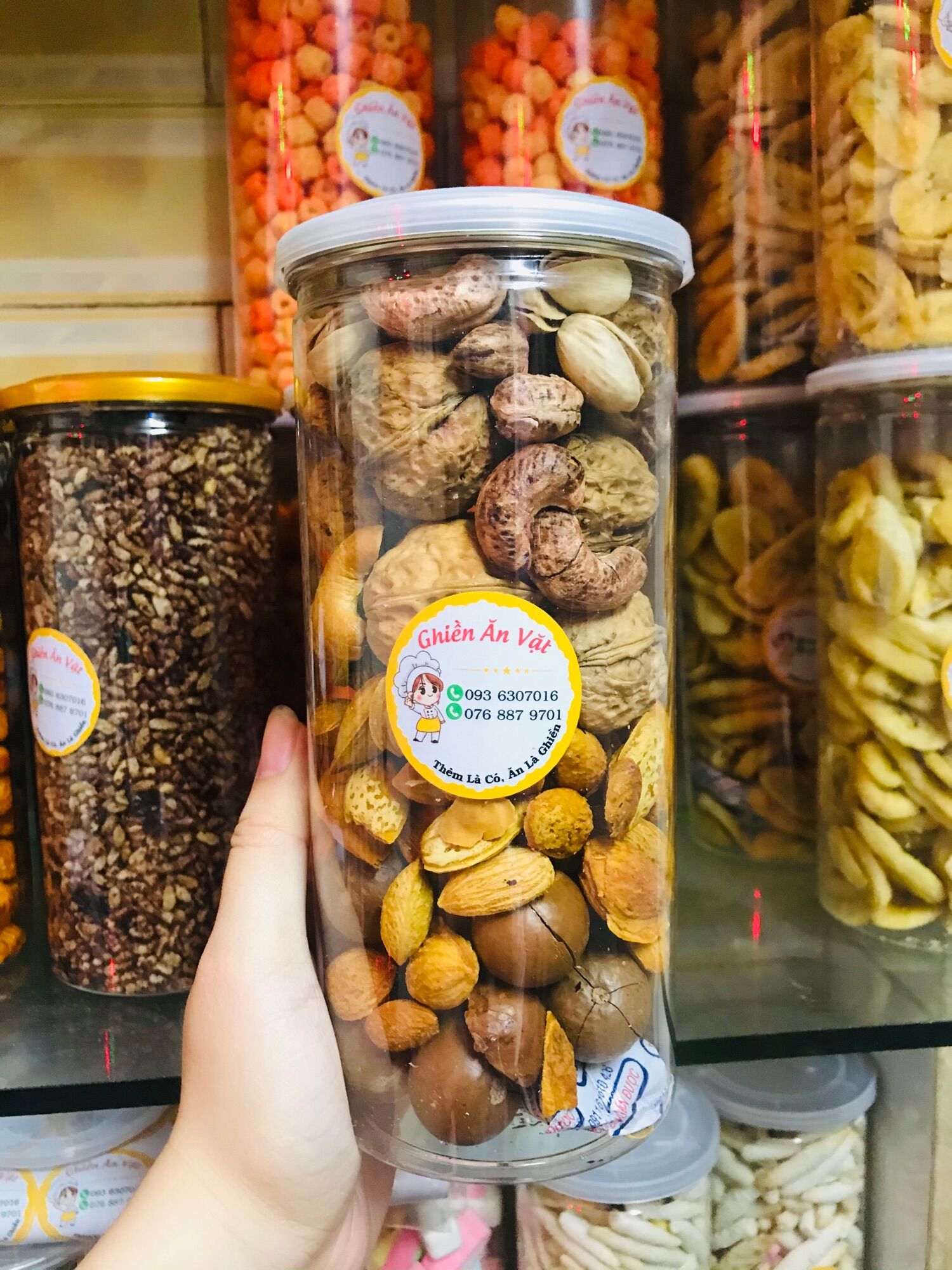 Hạt dinh dưỡng mix 500g macca óc chó hạt hạnh nhân hạt dẻ cười hạt dinh dưỡng