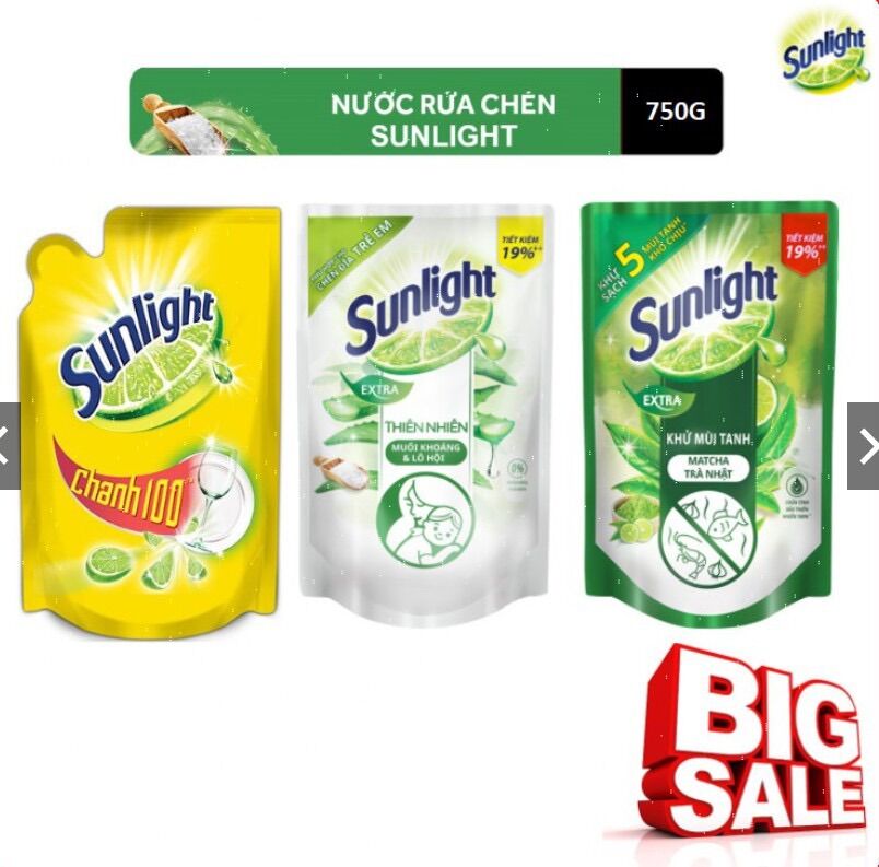 Nước rửa chén sunlight túi 750g