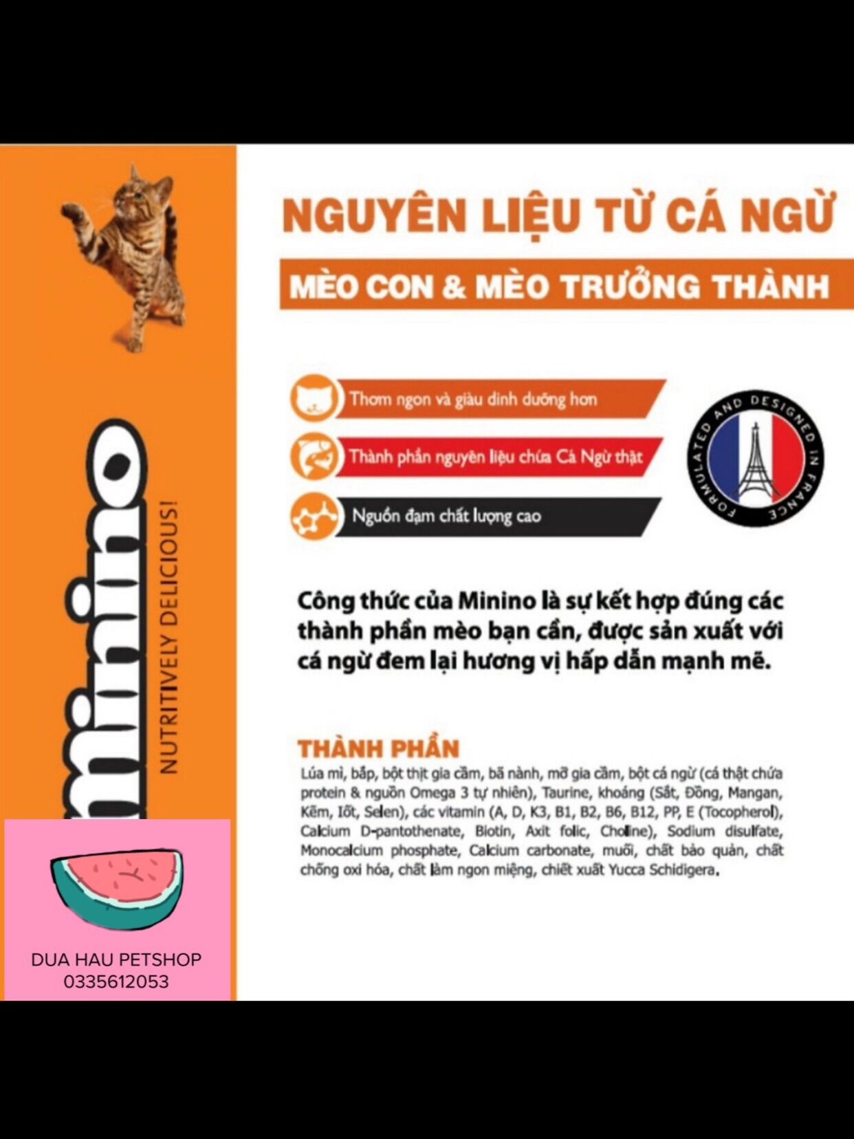 Thức ăn hạt cho mèo mọi lứa tuổi 1.3kg Minino