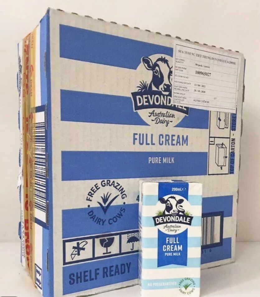 Lốc 6 hộp sữa tươi full cream Devondale nhập Úc