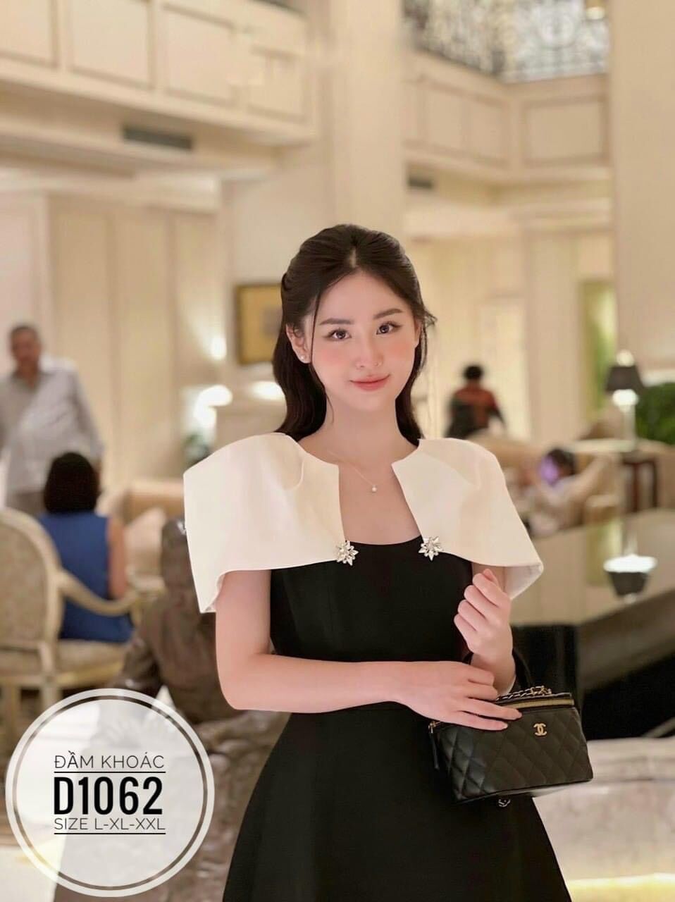 60-90kg Bigsize Đầm khoác đính đá D1062