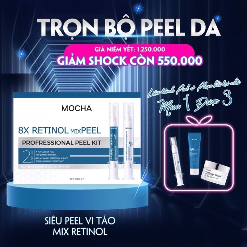 🔥giá tốt🔥peel da vi tảo mix retinol , tái tạo da sinh học chính hãng - mocha - mua 1 tặng 3