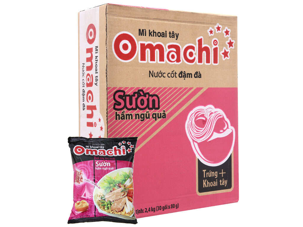 mì omachi chi sốt sườn heo thùng 30goi đậm đà thơm ngon đúng vị cho sợi mì day ngon đọc đáo