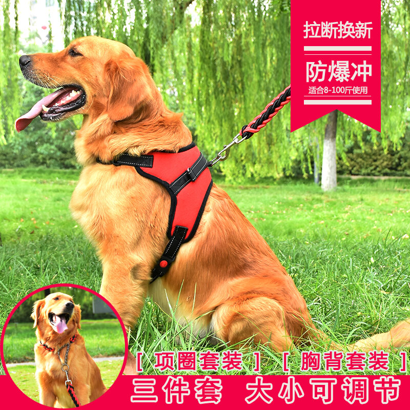 Dây Xích Chó Chó Cỡ Trung Bình Con Chó Lớn Cổ Áo Golden Retriever Vest Phong Cách Dây Đeo Ngực Teddy Vật Nuôi Nguồn Cung Cấp